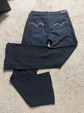 Levi's Black Wide Leg Jeans with Contrast Pocket Stitching